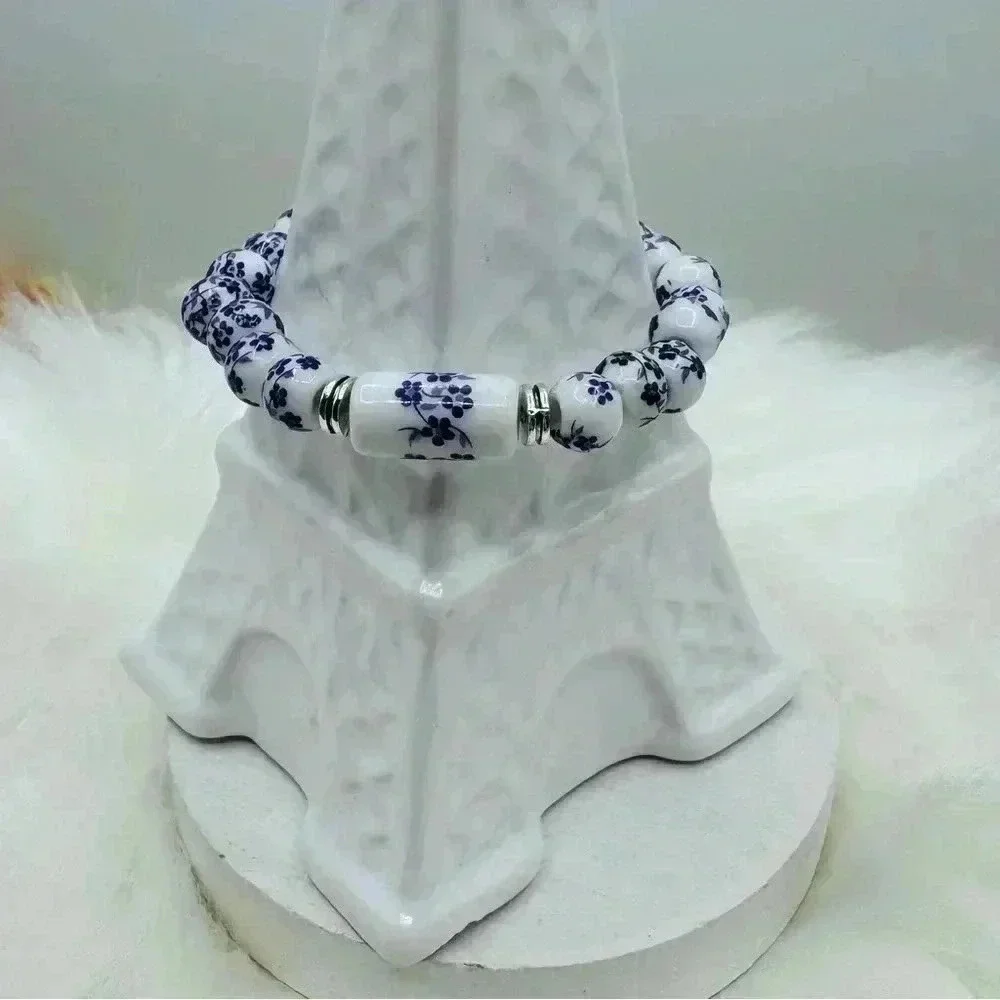 Purple Ceramic Chinese Style Beaded Bracelets for small wrist sizes